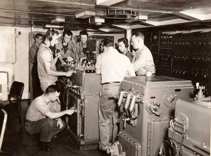 National Archives #80-G-367549. Photograph of MK1 computer aboard USS Hornet (CV-12) This is the Ford Instruments Mark 1 computer that provided gunfire solutions for the Mark 37 GFCS.