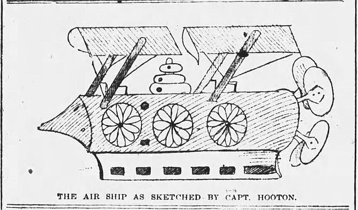 Captain Hooton's drawing of his 1897 sighting