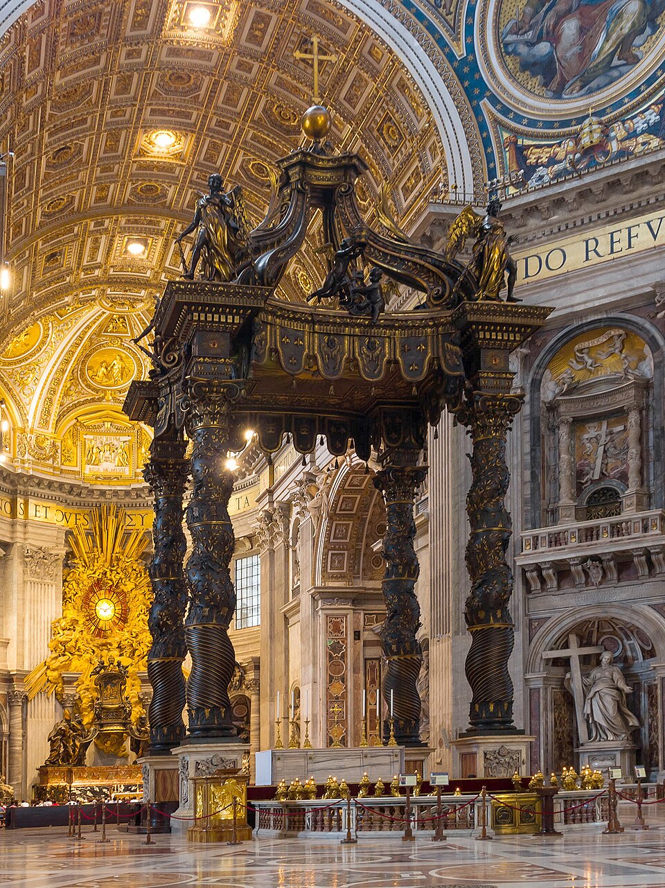The 95 foot tall Baldacchino in the Vatican, 1623-1634